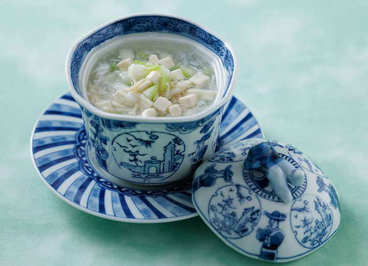 加賀太きゅうりと豆腐のとろみスープ