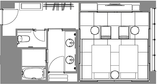 ツインルーム間取り図