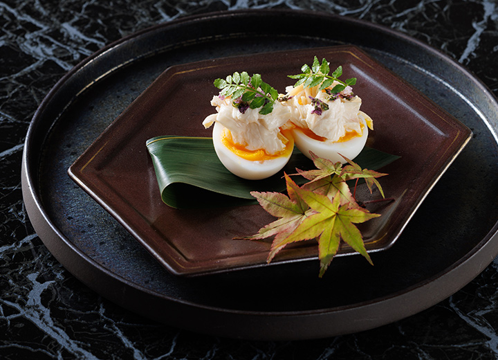 土佐ジローの卵と胸肉の炙り