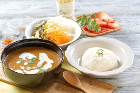 北海道産甘えびの旨みたっぷりココナッツカレー