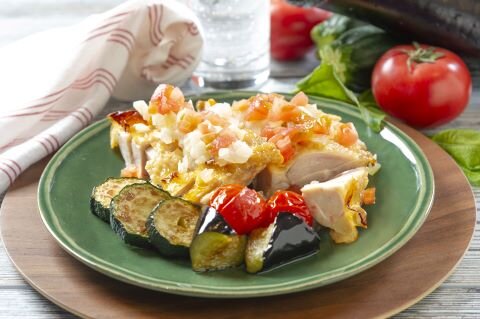 北海道産鶏のディアボラチキンと夏野菜